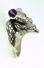 Anello Argento 925%° serpente con ametiste linea terra